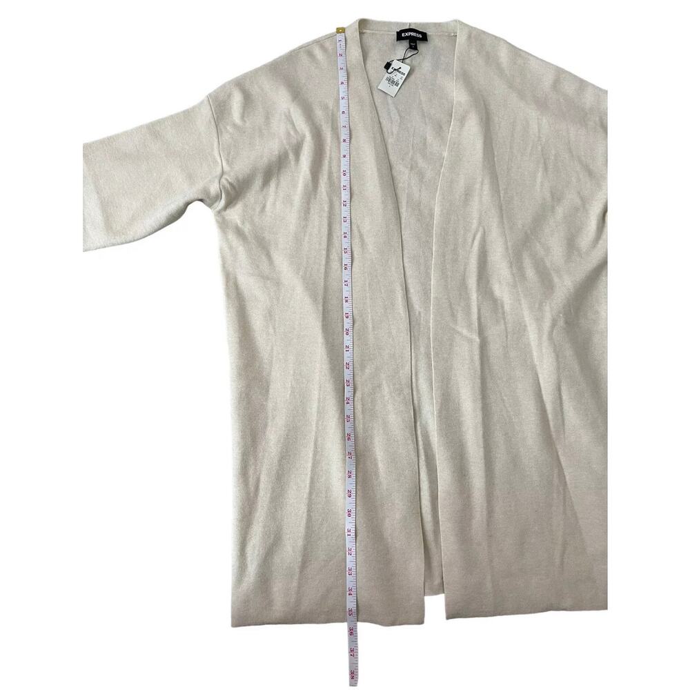 Express Knit Cardigan Duster Long Sleeve Open Front Cream Size Large - NWT - Picture 9 of 9